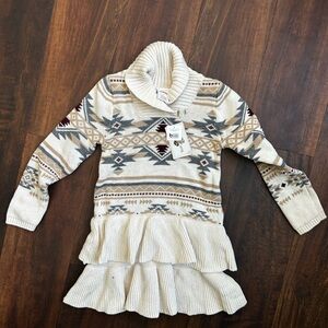 Gymboree Cream and Brown Geometric Sweater